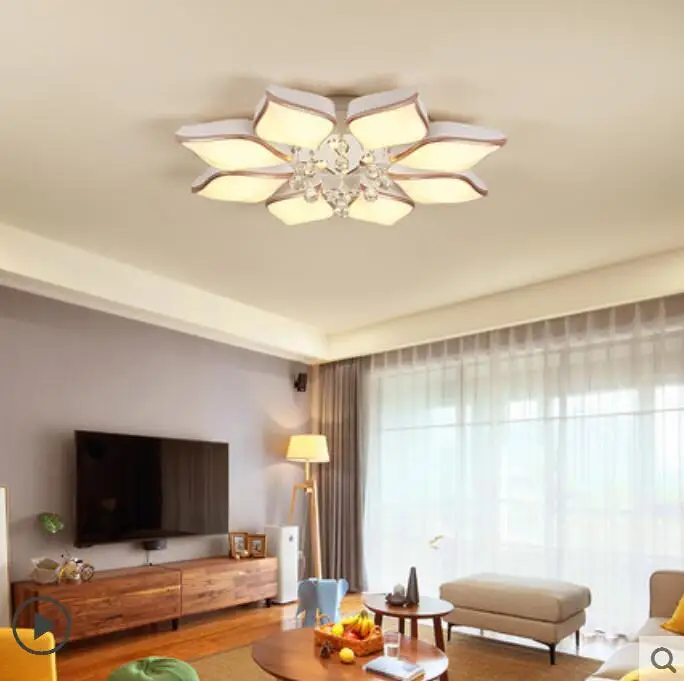 Круглая хрустальная лампа простая современная для спальни Светодиодная