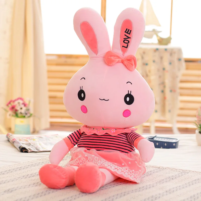 pink round eyes 1 шт. 95 см большие длинные уши кролик плюшевые мягкие игрушки животные кролик, мягкие игрушки детские игрушки для сна подарки на день рождения - Цвет: pink round eyes