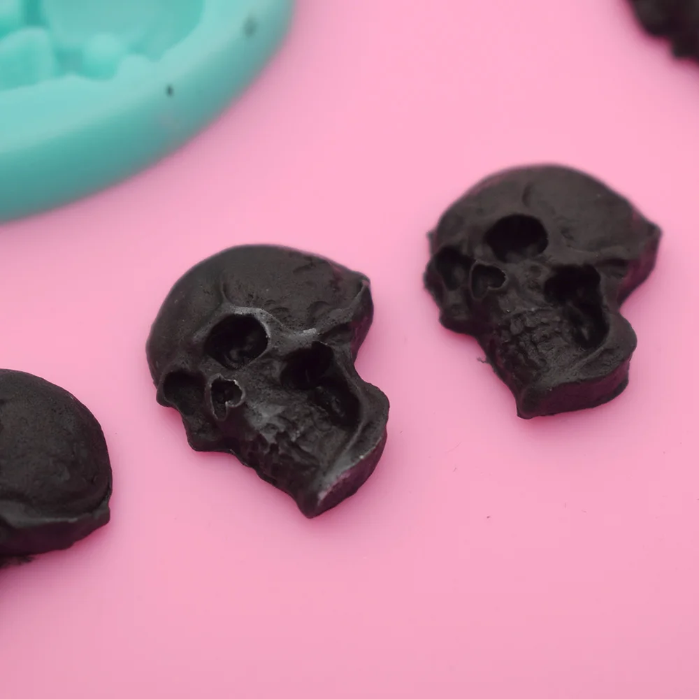 3D череп голова шоколада тиснением силиконовая форма для выпечки в форме цветка