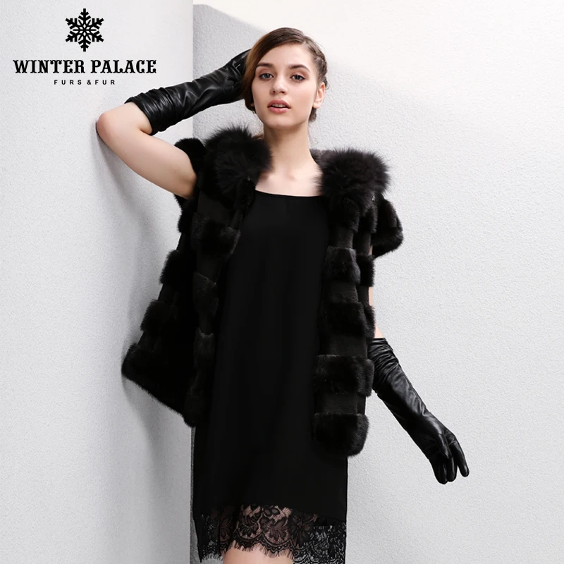 2017 Новая мода зимней леди натуральной лисы меховой жилет женщин реального
