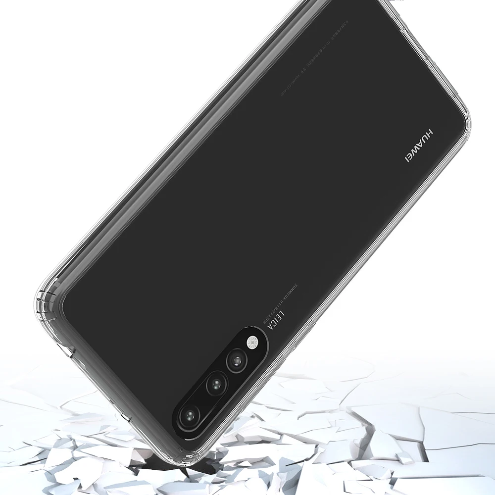 Гибридный противоударный чехол для Huawei P20 Pro гибкий ТПУ + Кристальный акриловый