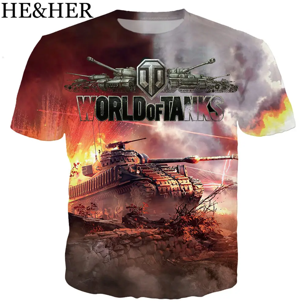 Новейший дизайн, Футболка мужская/женская с 3D принтом игры World Of Tanks, футболки с коротким рукавом в стиле Харадзюку, уличная одежда, топы