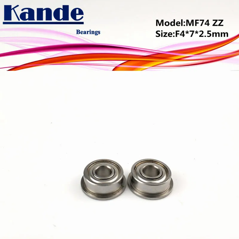 Kande Bearings 10PCS MF74ZZ MF74Z MF74 MF74 ZZ  MF74 Miniature Flange Bearing F4x7x2.5mm images - 4