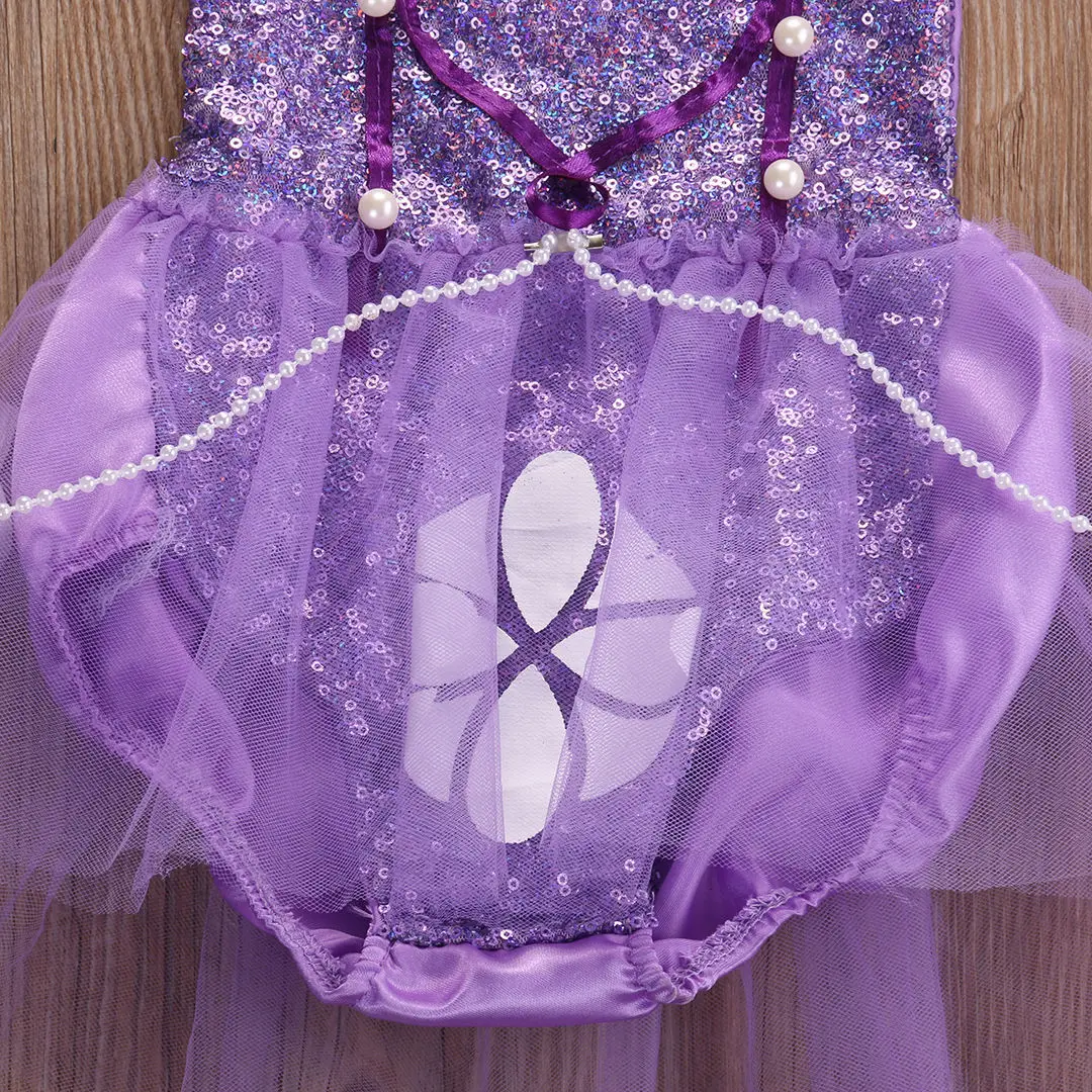 2017 Летний милый комбинезон для новорожденных девочек с пайетками София