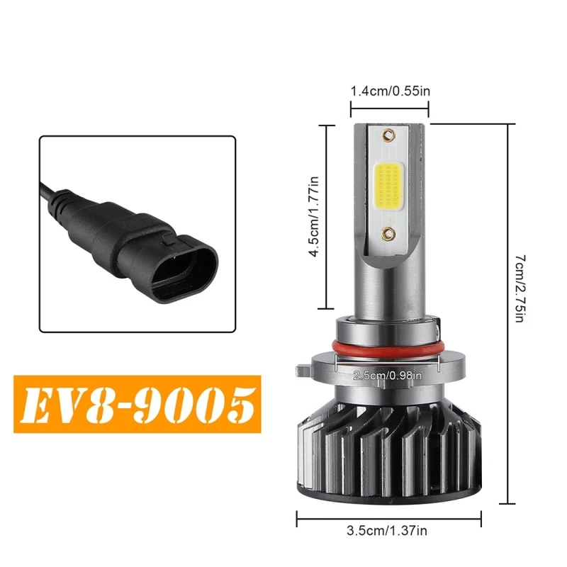 2 шт. Автомобильные светодиодные фары EV8 HB3/9005 DC 9 32V 36W 3000LM 6000K IP67 автомобильные DOB
