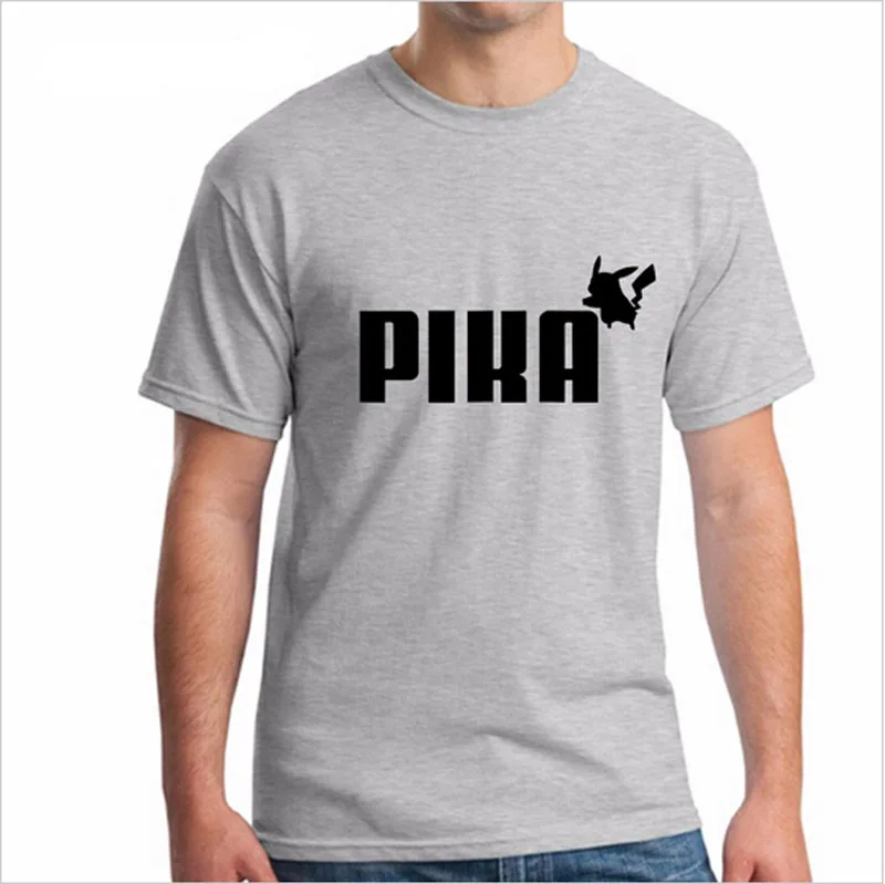 Summer New t shirt men Spoof LOGO POKEMON Pik Mens T Shirt Fashion 2017 Short Sleeve T-shirt Cotton shirts Free Shipping | Мужская