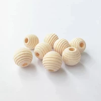 100pcs unfinished 14mm screw thread carved beads natural wooden beads diy handmade craft
