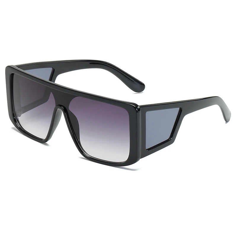 black gradient grey Новинка, большие квадратные солнцезащитные очки для женщин и мужчин, цельные зеркальные солнцезащитные очки с большой оправой, модные ретро солнцезащитные очки Lunette De Soleil uv400 - Цвет линз: black gradient grey