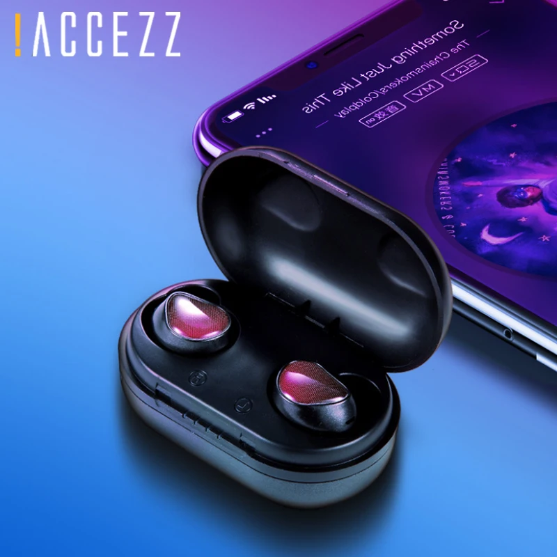 ACCEZZ TWS Bluetooth наушники 5,0 Беспроводные Наушники Hi-Fi стерео сенсорное управление гарнитура IPX5 Водонепроницаемый для iphone Xiaomi телефон