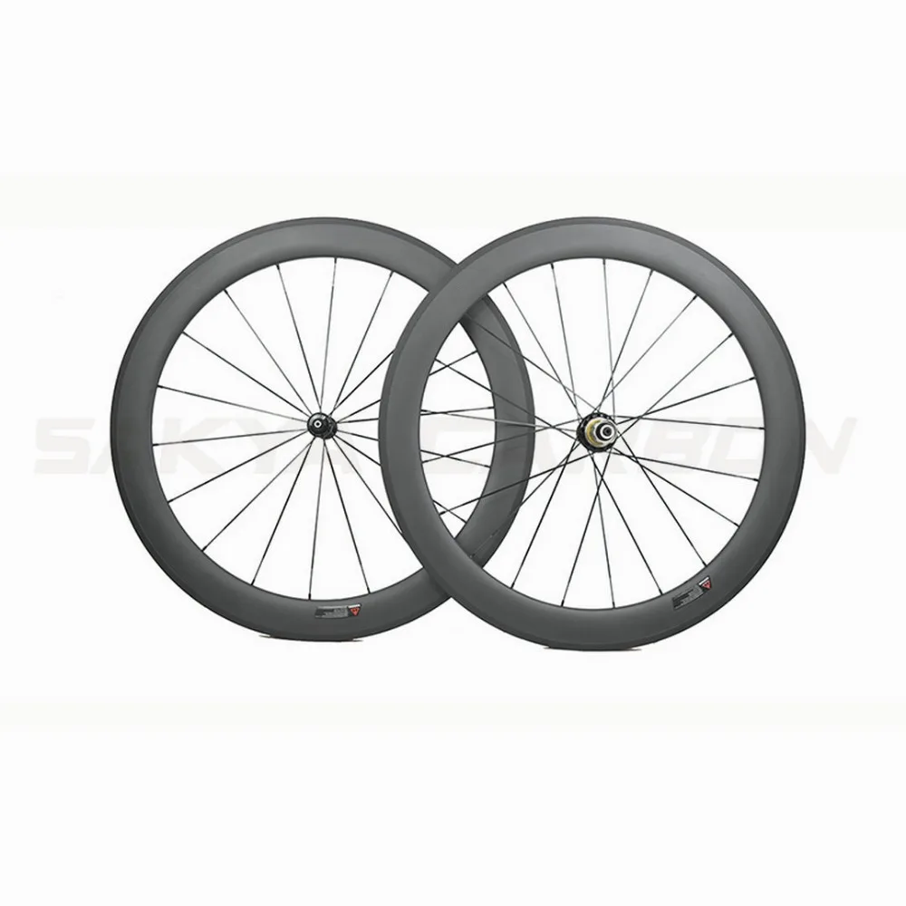 Карбоновые колеса 700C 60 мм 20 5 23 25 ширина клинкера трубчатые с хабом Powerway R36 291 г|tubular
