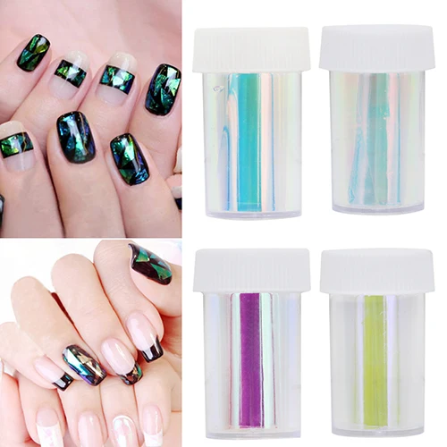 5x Clear Aurora Nail Art Glitter Foils Transfer Sticker Paper Manicure Tool | Красота и здоровье