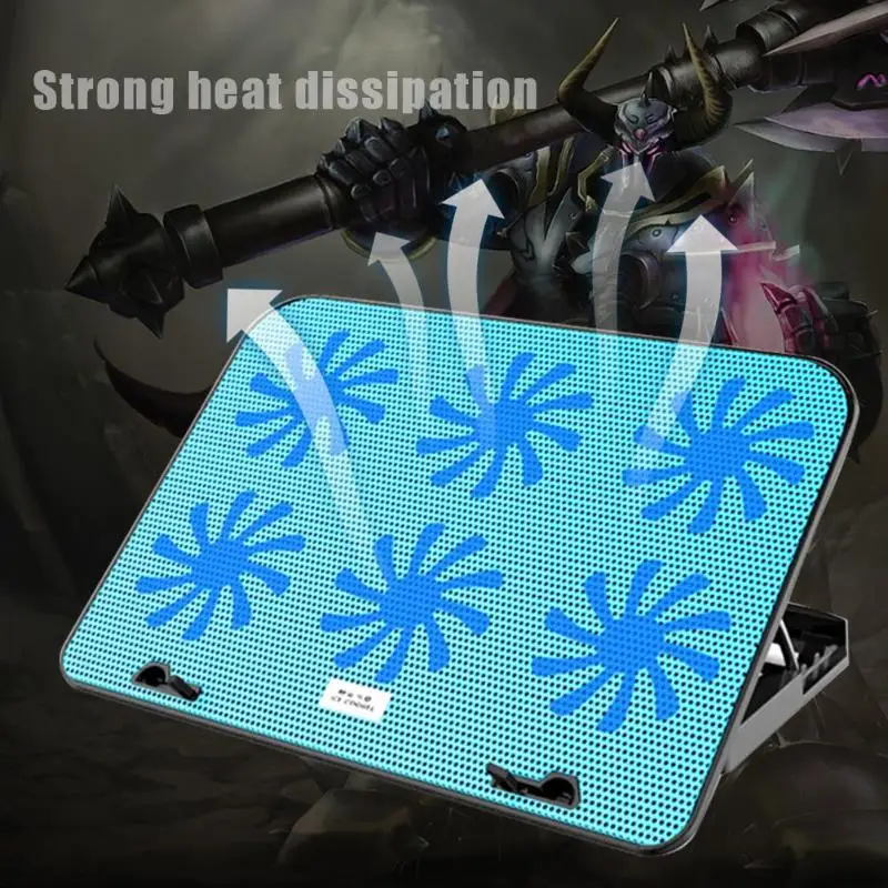 Охладитель для ноутбука ICE COOREL A9 2 usb порта 6 охлаждающий вентилятор Скорость регулируемый держатель для ноутбука ПК подставка для 12-17 дюймов ультрабук