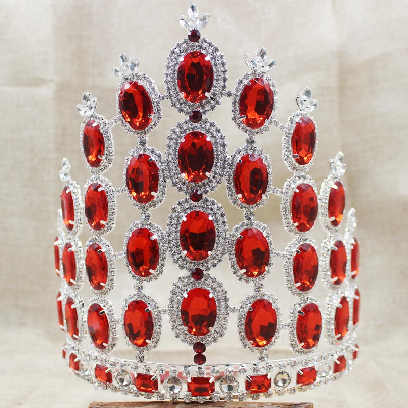 ZerongE jewelry7.8inch Роскошная диадема Miss Pageant большой коричневый цвет австрийская