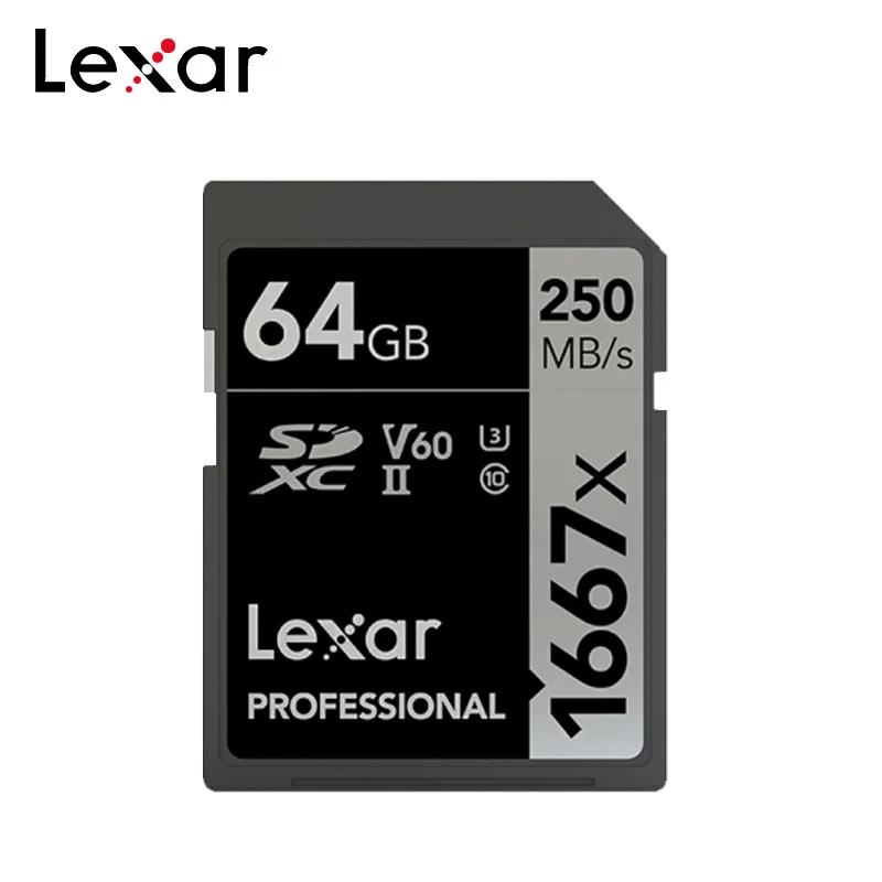 Оригинальная профессиональная sd-карта Lexar 64 ГБ карта памяти 1667x 250 Мб/с флеш-карта