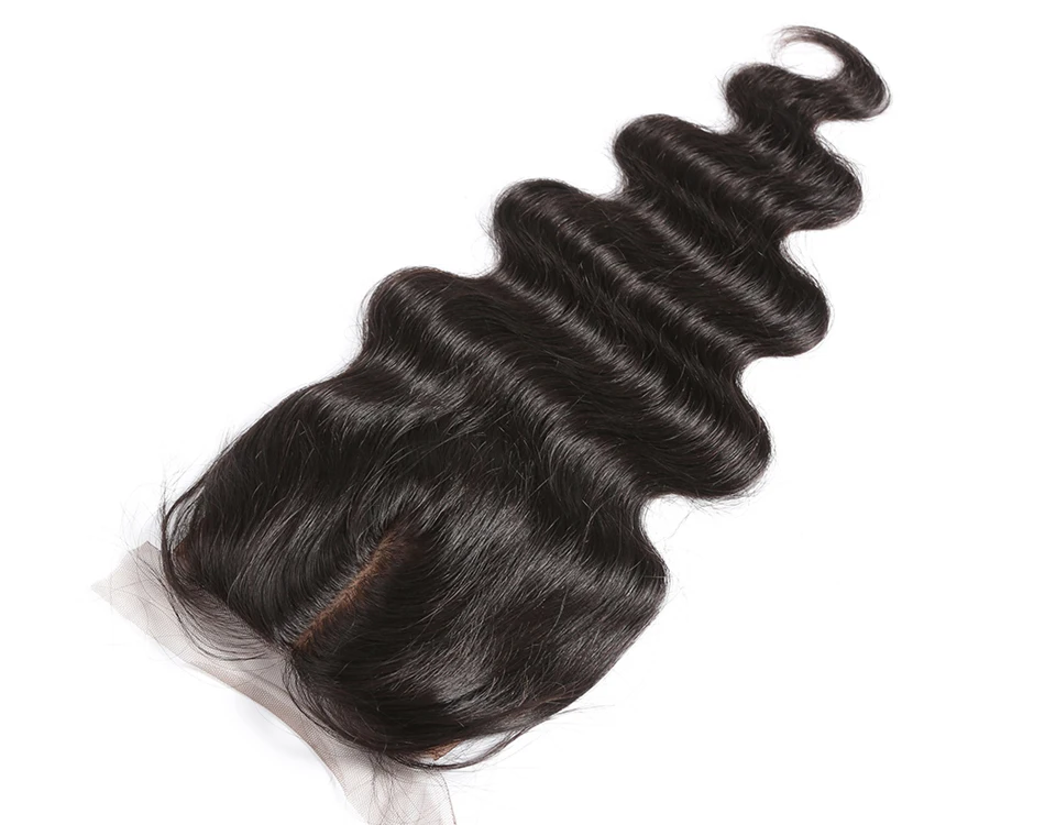 Rosa beauty, шелковое базовое закрытие, волнистая волна, 4x4, человеческие волосы Remy, осветленные узлы, натуральный цвет