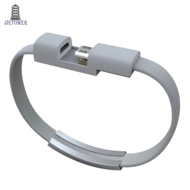 100 шт./лот портативный мини короткий плоский браслет на запястье ободок Micro USB