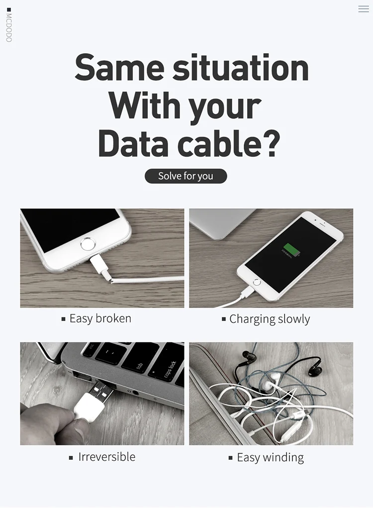 MCDODO usb type-C кабель для samsung S9 S8 Быстрая зарядка QC 3,0 зарядное устройство для телефона провод USB C кабель для передачи данных для Xiaomi mi9 Redmi note 7