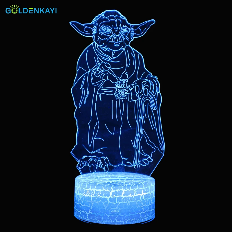 3D Звездные войны йода LED оригинальность ночные светильники атмосфера настольная