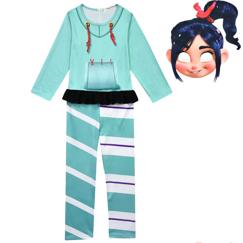 Фильм Ральф ломает Интернет: Wreck It 2 Vanellope von Schweetz косплей костюм детский