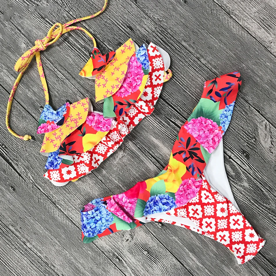 Новинка 2019 сексуальное бикини купальник для женщин с оборками девушек