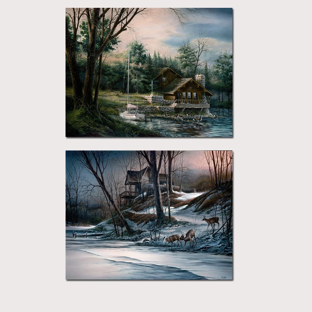 Мари редлин HD печать современный пейзаж животных зимняя картина маслом на холсте