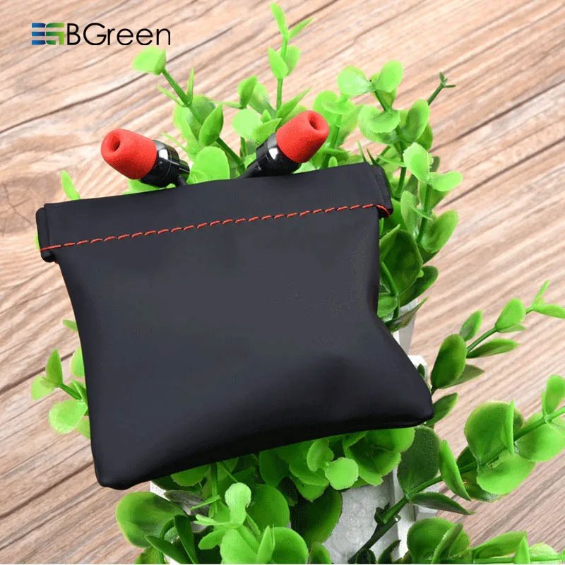 

BGreen Mini Earphone Bag Pouch PU Leather Headset Carrying Storage Pouch Headphone Package Accessories