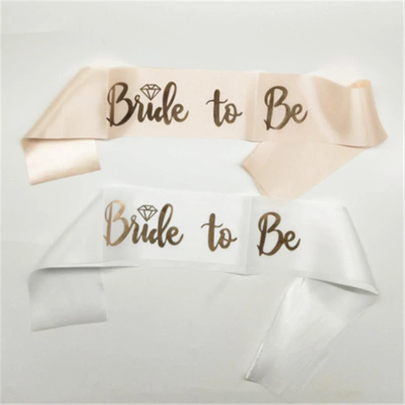 

Атласная лента для невесты, белое розовое золото, девичник, девичник, лента для вечеринки, свадебные украшения, принадлежности ASD098