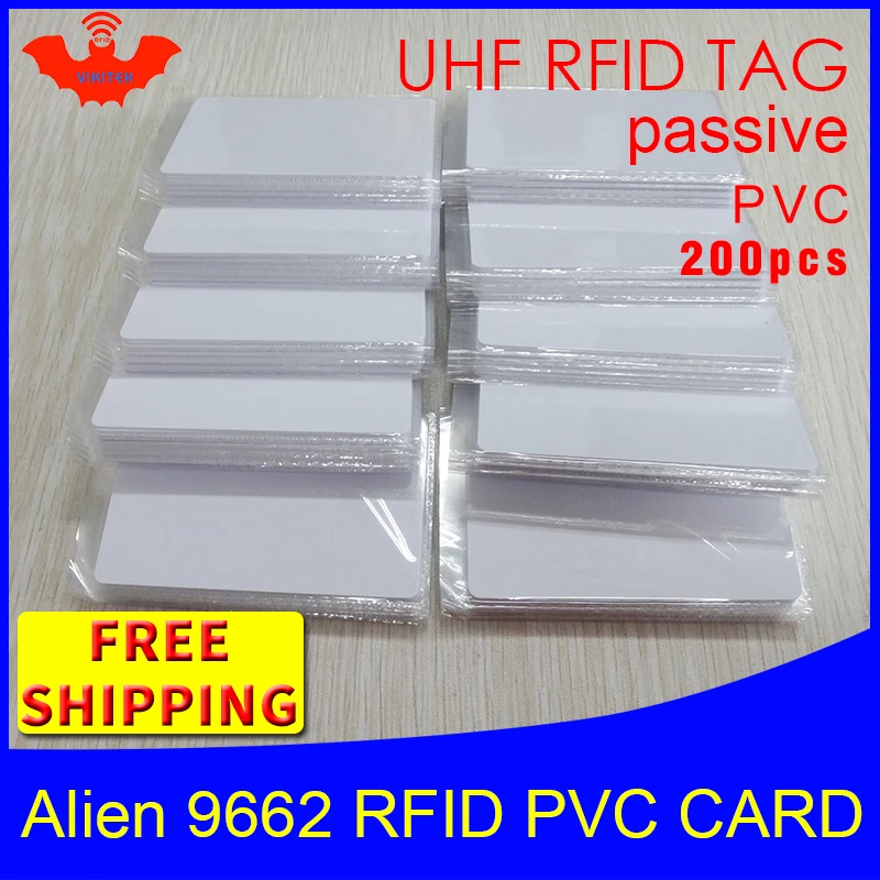 UHF RFID тег ПВХ карты Alien 9662 915mhz 868mhz 860 960MHZ Higgs3 EPC 6C 200 шт Бесплатная доставка Смарт