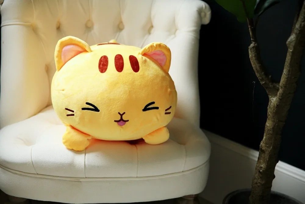 Kawaii Белый Кот в форме пуха хлопчатобумажная мягкая кукла котенок плюшевая
