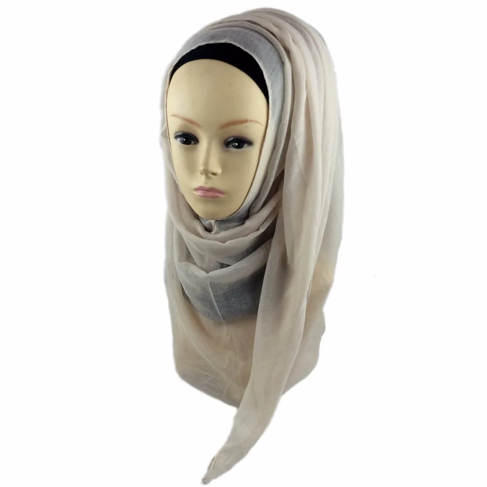 Простая шаль из вискозы Пашмина хиджаб шарф Мусульманский для женщин леди