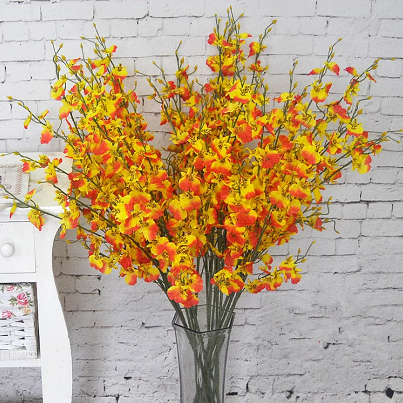 Цветы Oncidium 94 см/37 дюймов Длина 10 шт./лот Искусственная орхидея