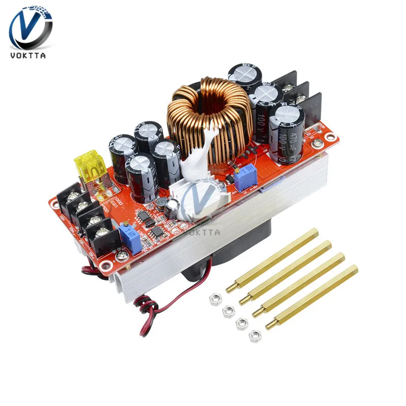 1500W 30A Voltage Step Up Converter Boost CC CV Power Supply Module Constant Current DC-DC 10-60V to 12-97V Fan | Обустройство дома