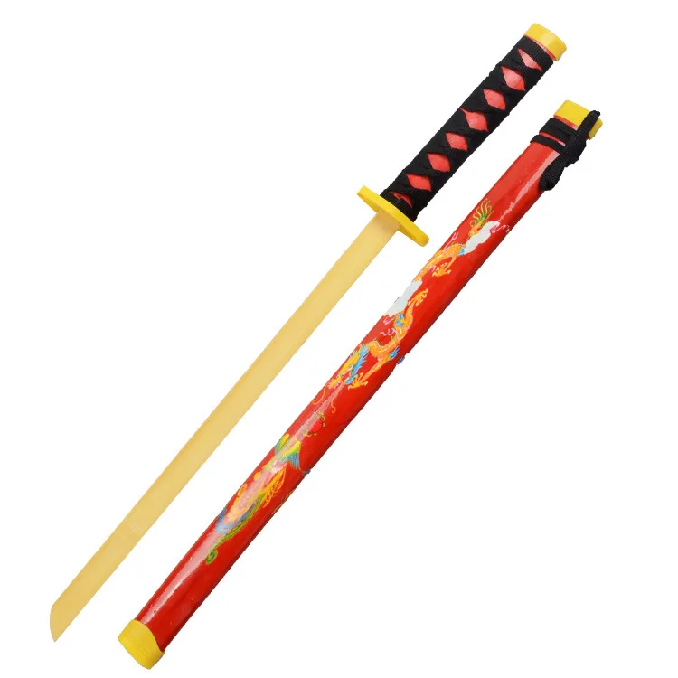 73 см Бамбук Дракон воин нож и Феникс японский детский деревянный меч модель