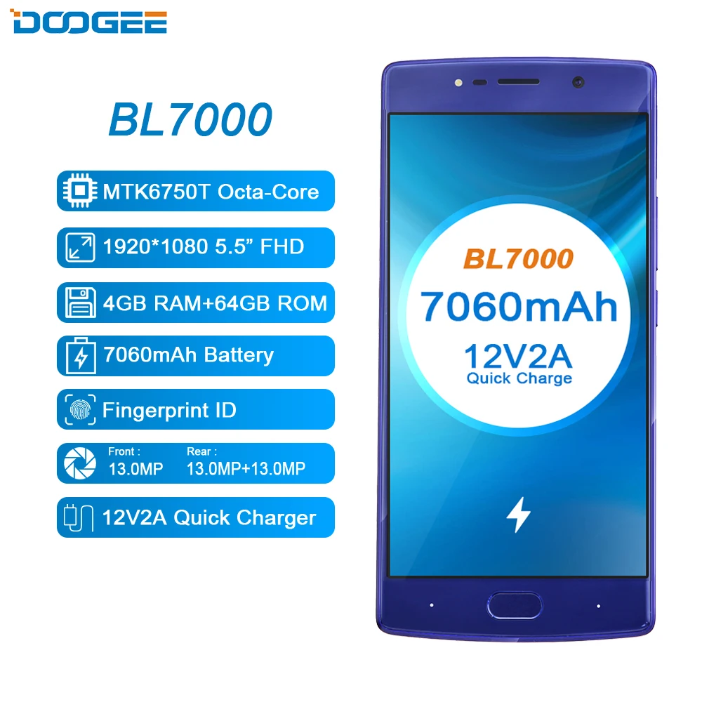 DOOGEE BL7000 5 &quotсмартфон FHD Android 7 0 mtk6750t восемь ядер 4 ГБ Оперативная память 64