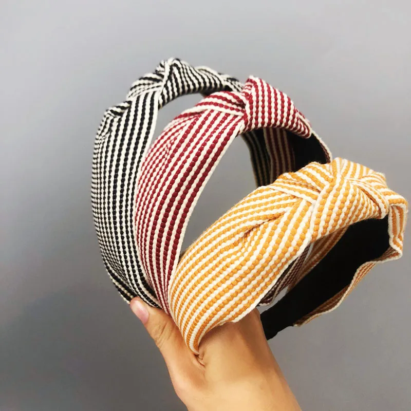 Vintage Striped Knotted Headband Knot Hairband Hair Accessories |