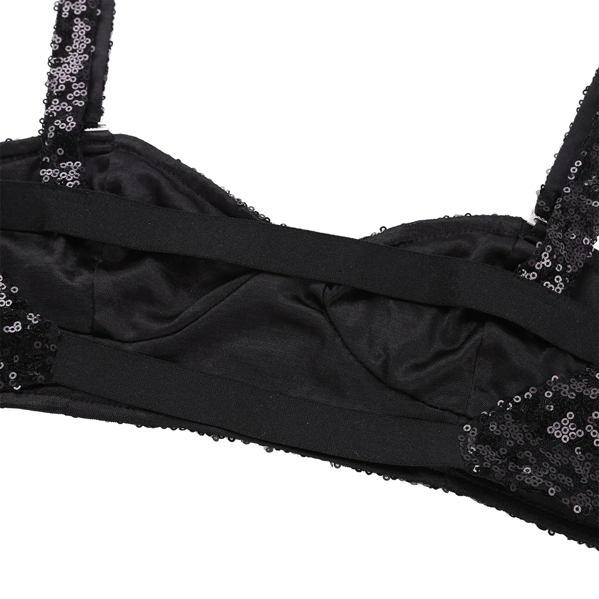 Женский бюстгальтер для танцев на шесте топ с блестящими пайетками Широкие