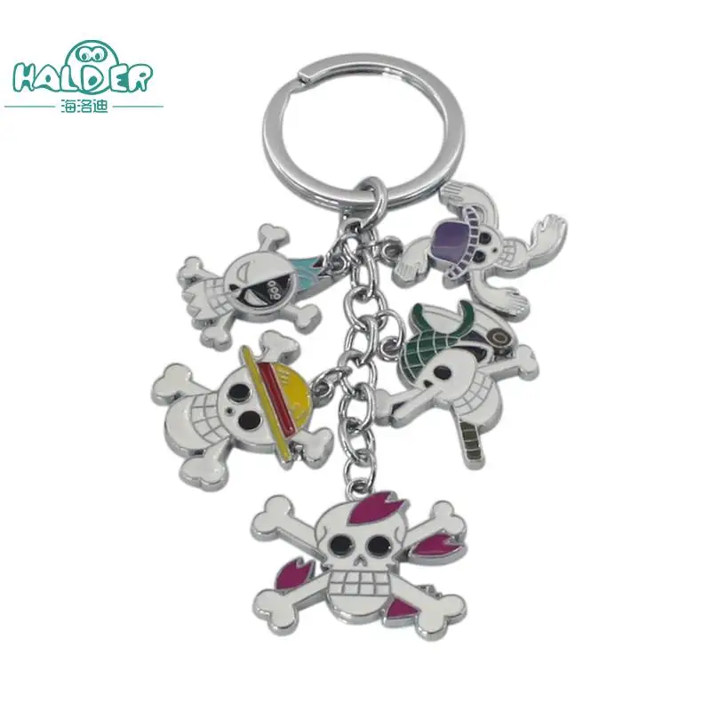 Halder one piece Череп фигурки из сплава металла брелок металлический кулон цвет аниме мультфильм косплей брелок цепочка для ключей для фанатов - Цвет: Key Chain 3