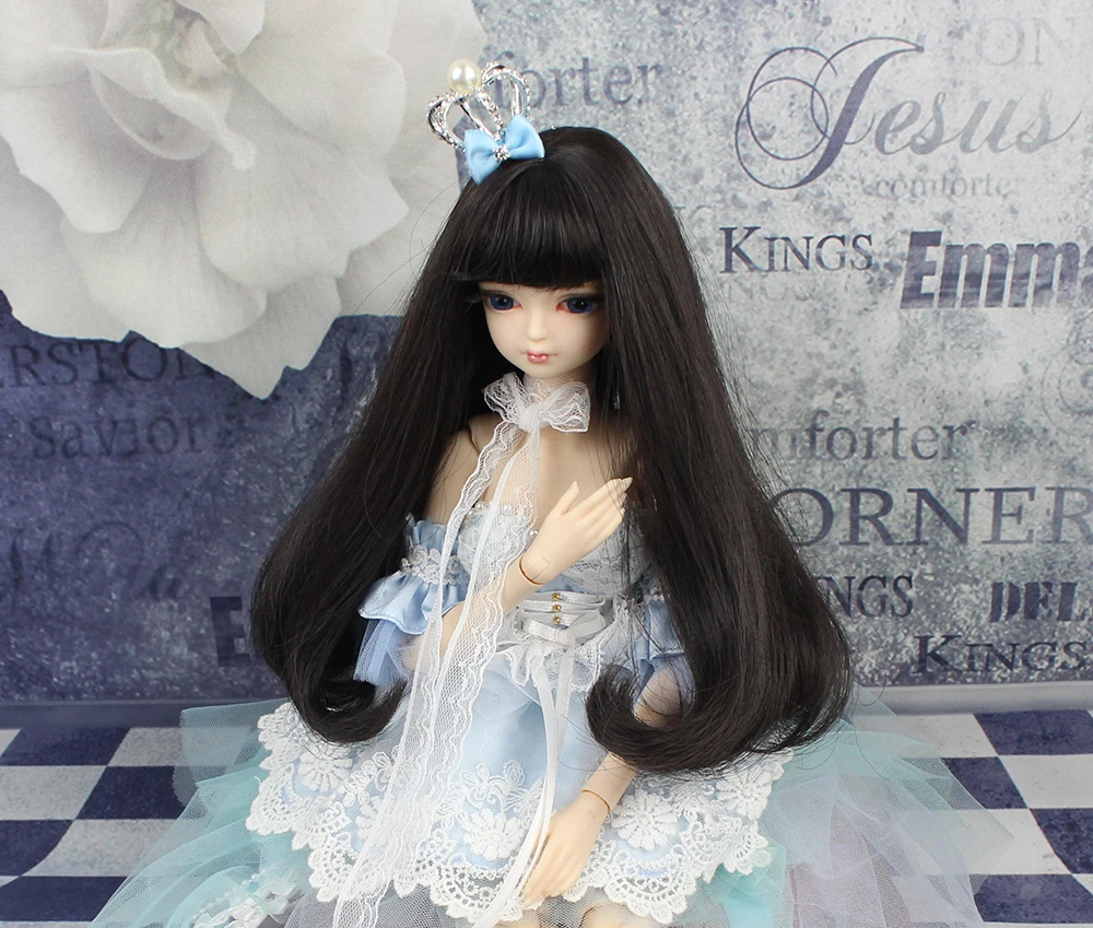 1/4 BJD кукла Blyth No. Black длинные волосы суставы тела с макияжем, в том числе головы, глаза, одежда Возрожденные девушки 45 см высота
