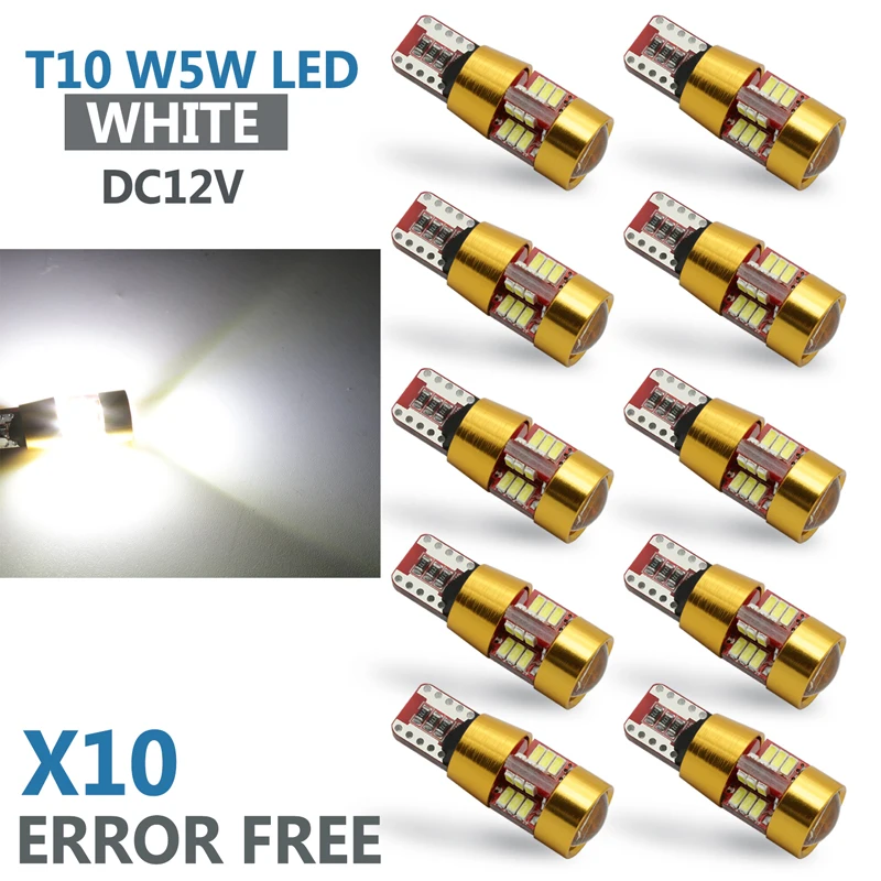10x T10 3014 27SMD светодиодный светильник лампочки Canbus Error Free для Peugeot 3008 508 407 308 206 307 208 207