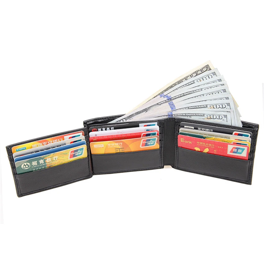 RFID кошелек противокражный сканирующий кожаный бумажник из натуральной коровьей