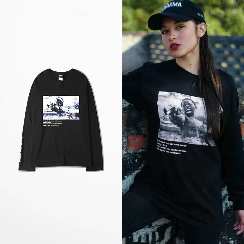 Ulzzang модный дизайн забавная футболка Мужская с принтом пистолета для мальчиков