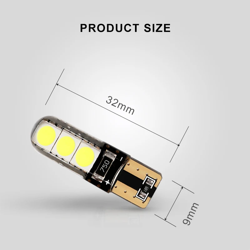 2 шт. автомобильные лампочки T10 LED W5W 194 12V Белый Кристалл синий 5050 6 SMD Автомобильные