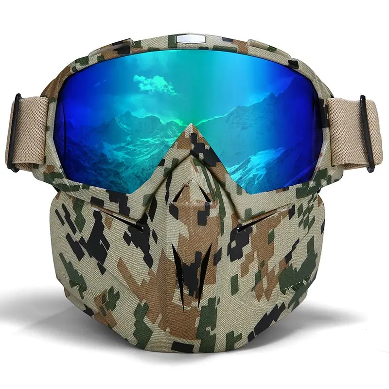 Camouflage frame KUTOOK лыжные очки с случае снег очки двойные линзы очки сноуборд UV400Anti-fog ветрозащитный Лыжный спорт оборудования унисекс Лыжная маска - Цвет: Camouflage frame