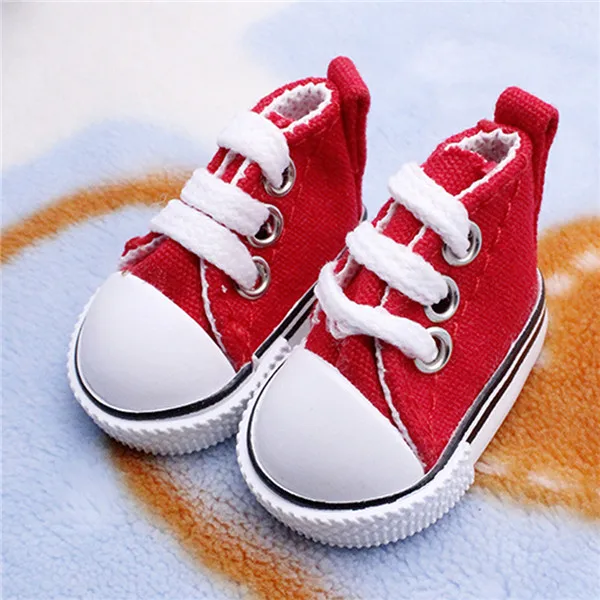 Red Color Лучшие продажи 1 пара 5 см парусиновая обувь для BJD кукла модная мини обувь для куклы для России DIY кукла ручной работы аксессуары - Цвет: Red Color