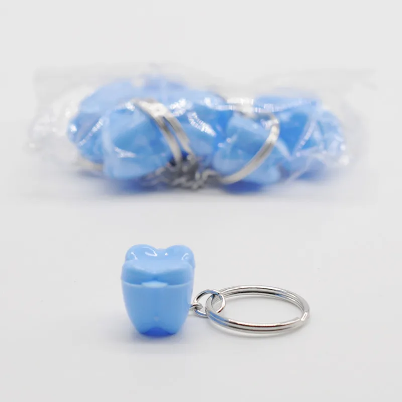 Light blue Стоматологическая клиника подарок 10 шт многоцветная упаковка молочных зубов коробка брелок - Цвет: Light blue