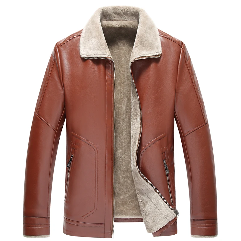 

Plus Size 8XL 7XL 6XL 5XL 4XL Men Leather Jacket Man Parkas 2019 Winter Wool Liner Warm Zipper Male Faux Leather Coat 1886