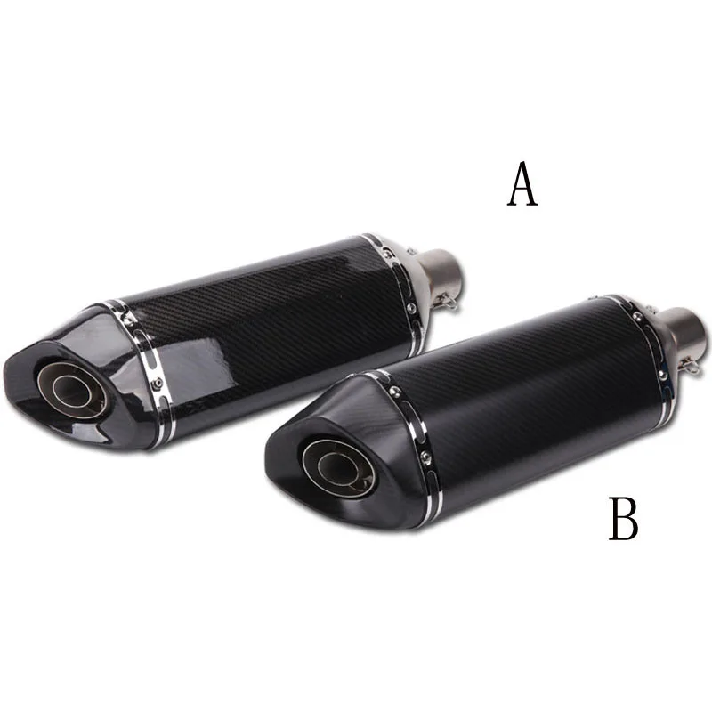 

TKOSM Motorcycle Exhaust Muffler Universal ID: 51mm Length: 470mm Real Carbon Fiber Stainless Steel Fit Motorbike Exhaust Pipe