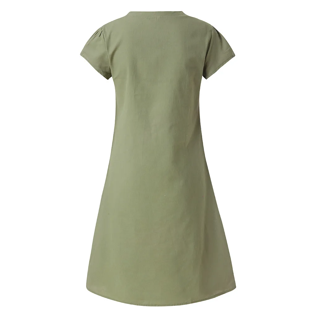 Womail женское платье, Летний стиль, Feminino Vestido, футболка, хлопок, на каждый день, размера плюс, для девушек, летние льняные платья, dropship, May16