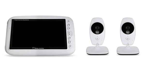 2 cameras with lcd 720P babyfoon met camera baba eletronica vigila bebes 7,0 дюймов ЖК ИК ночной Светильник видеодомофон колыбельные температурный монитор - Цвет: 2 cameras with lcd