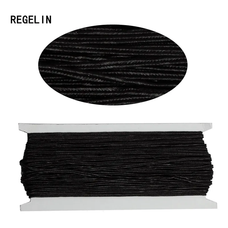 black REGELIN(около 30 метров 3 мм) Китайский шнур из нейлона, змеиный живот, шнуры для самостоятельного изготовления китайских узлов - Цвет: black